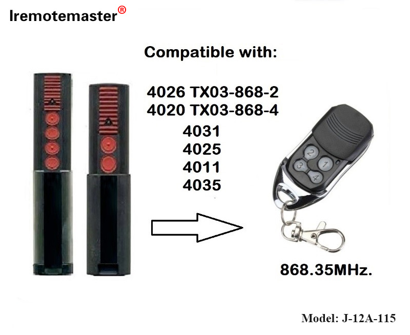 ل 4020 4026 TX03-868-4 جهاز التحكم عن بعد 868 ميجا هرتز TX03-8-4 رمز التدحرج